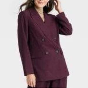 Women's Double-Breasted Blazer - Burgundy Nwt A New Day Burgandy Blazer XS